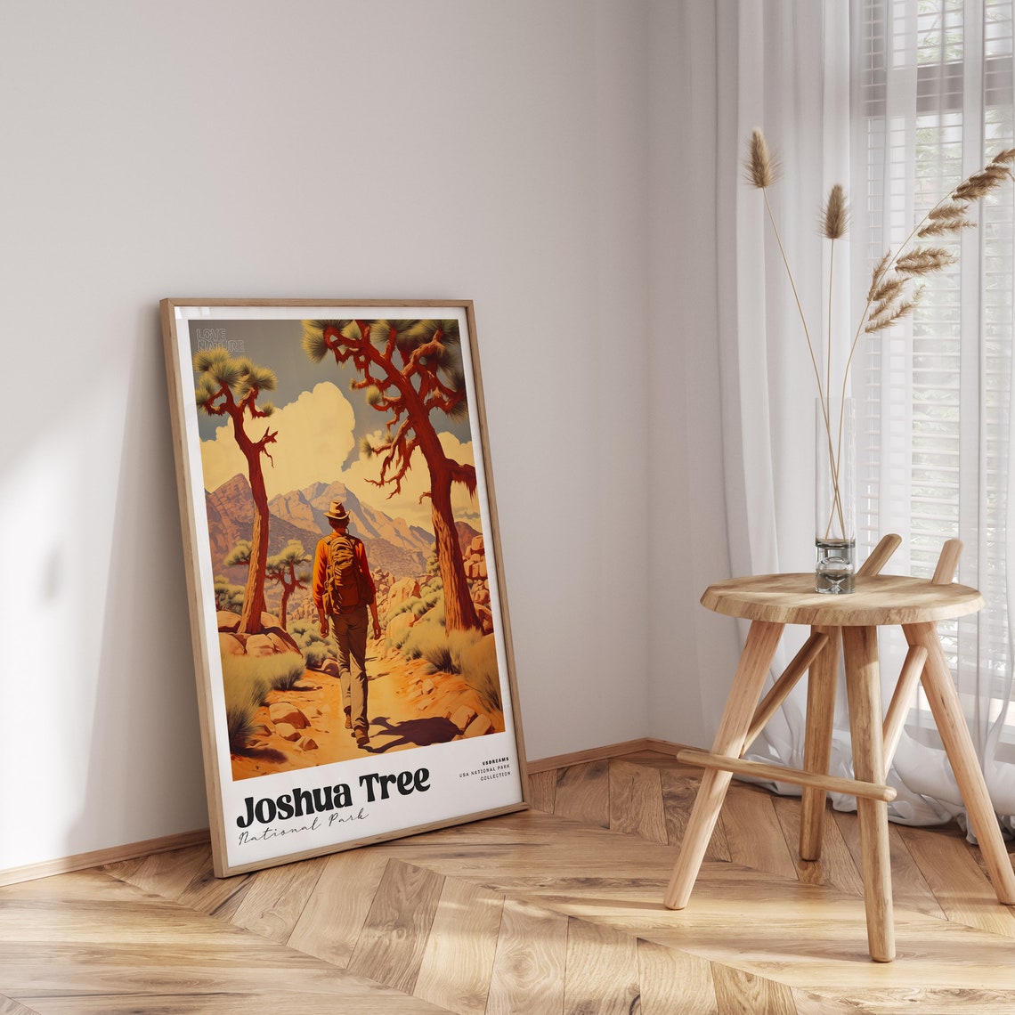 Joshua Tree National Park Hiker Desert Trail Vintage Travel Poster - Image 3