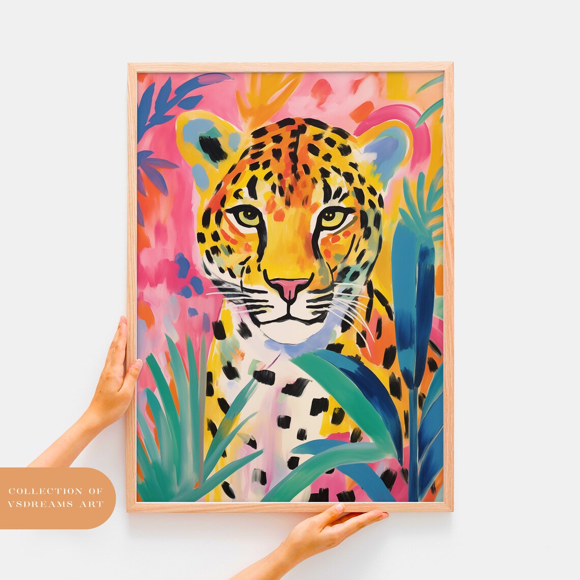 Cheetah Poster, Leopard Illustration Nursery Decor