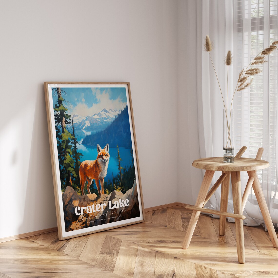 Crater Lake National Park Red Fox Lake Vintage Travel Poster - Image 4