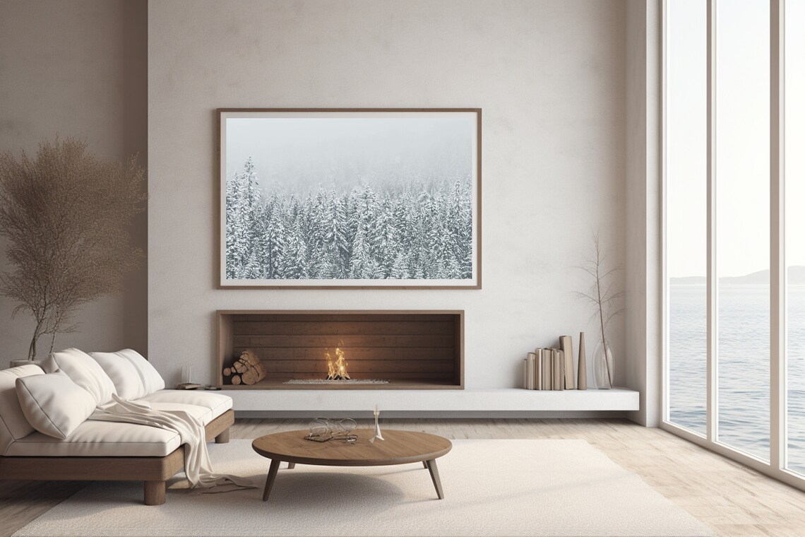 Mist And Snow In A Silent Winter Pine Forest Moody Landscape Poster - Image 2