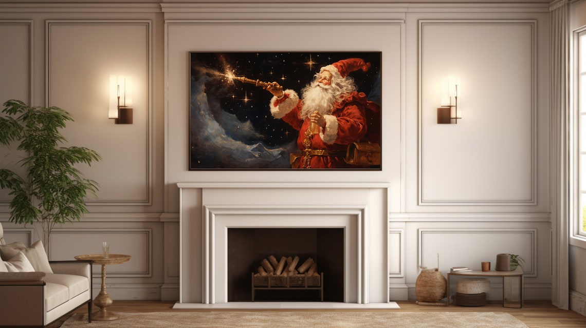 Santa Claus With A Glowing Wand Under A Magical Starry Sky Poster - Image 5