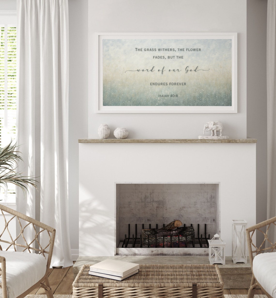 Isaiah 40 8 The Word of Our God Endures Forever Scripture Poster - Image 3