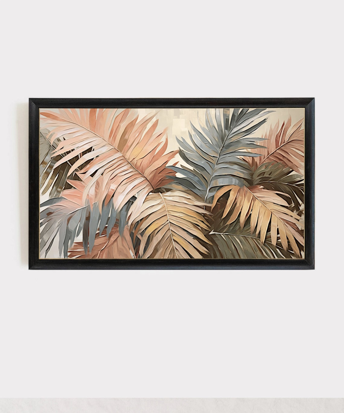 Painterly Palm Fronds In Terracotta And Slate Gray Tones Poster - Image 4