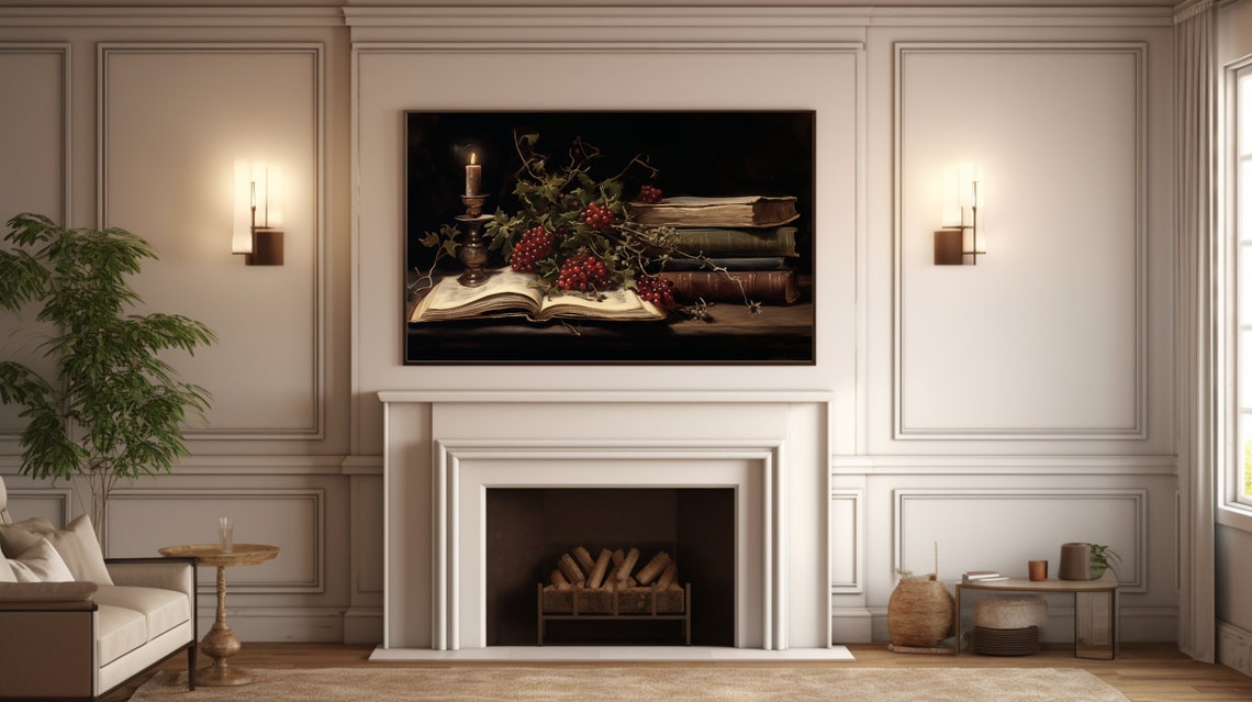 Dark Candle Books Red Berries Still Life Old Master Kitchen Poster - Image 4