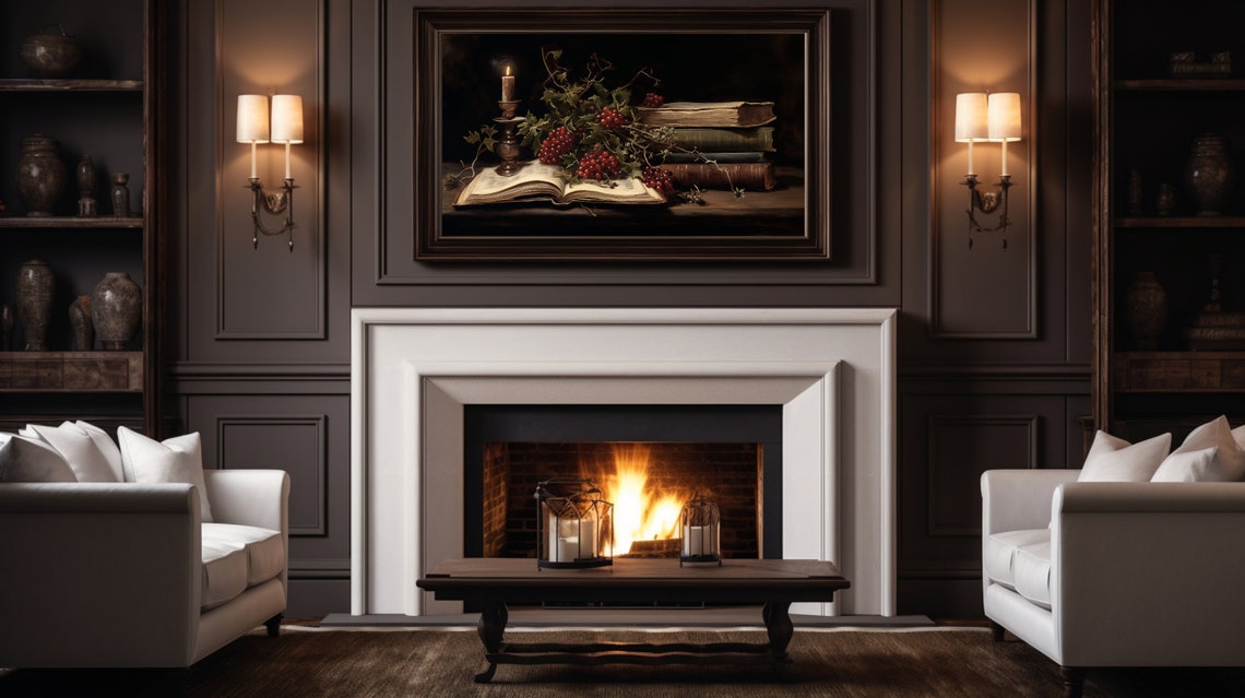 Dark Candle Books Red Berries Still Life Old Master Kitchen Poster - Image 3