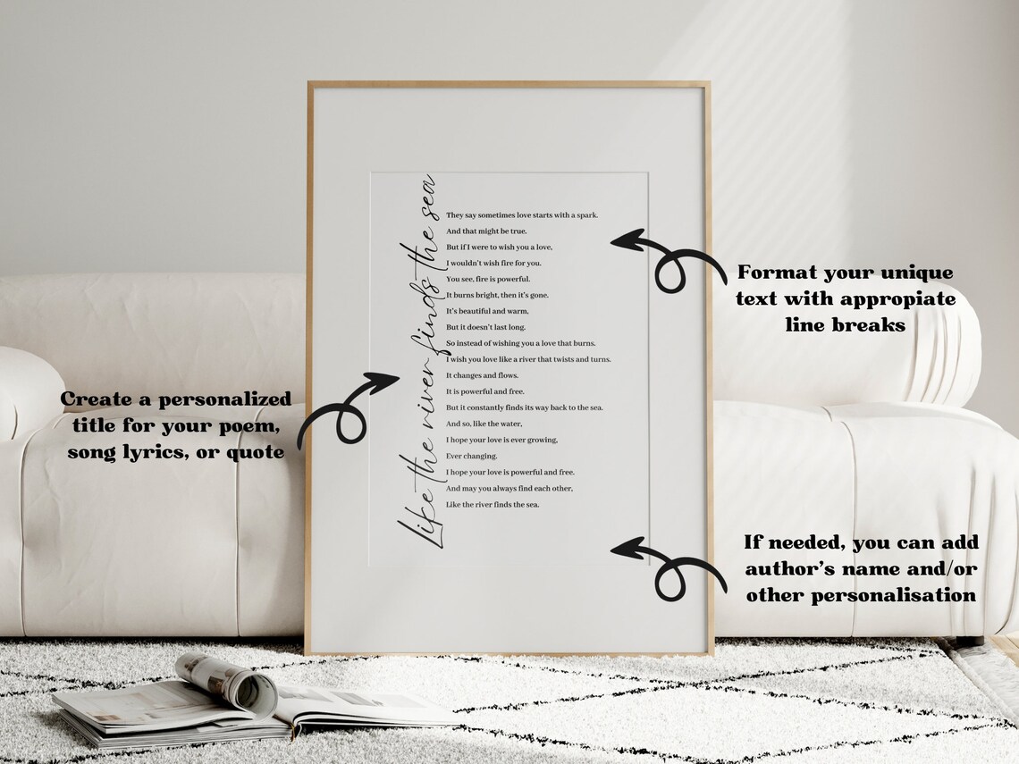 Personalised Poem Print, Custom Text Art Print - Image 3