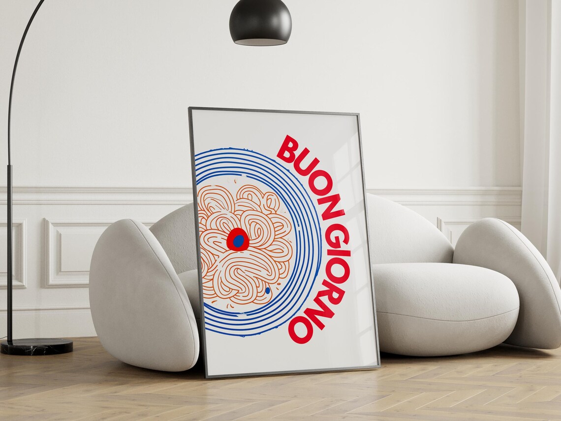 Spaghetti Buongiorno Retro Pop Art Kitchen Poster