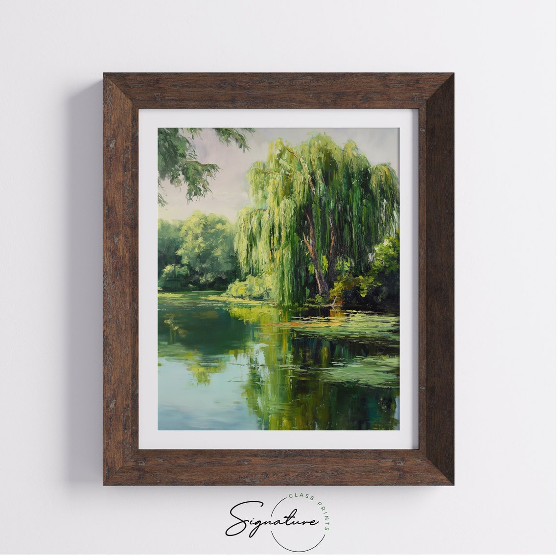 Weeping Willow Tranquil Pond Lush Green Reflection Shade Poster - Image 4