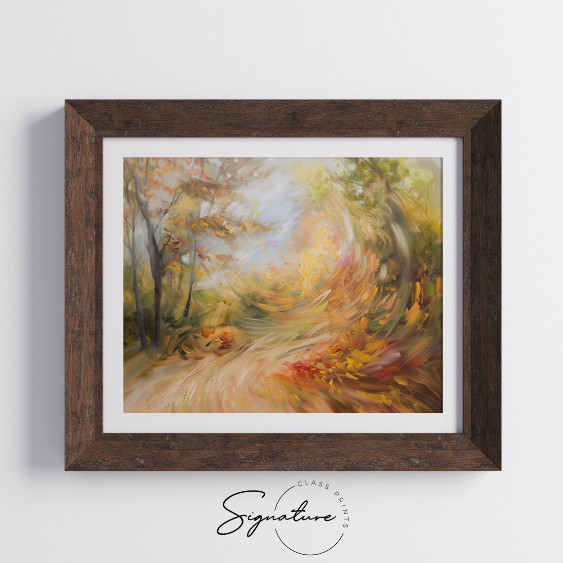 Swirling Autumn Path Abstract Fall Wind Vibrant Impressionist Art Poster - Image 5