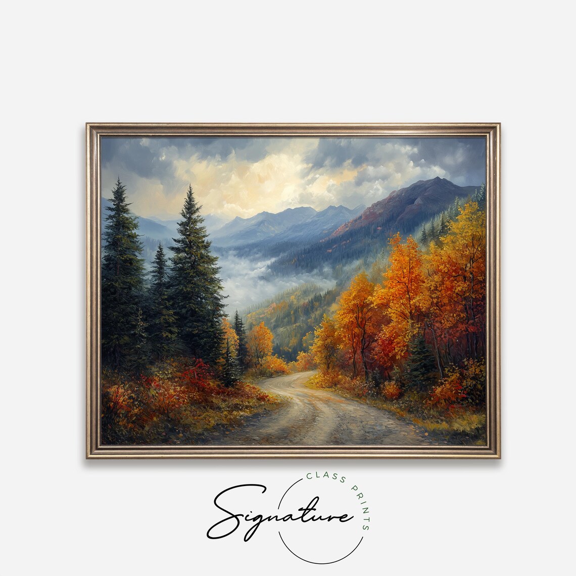 Moody Autumn Mountain Path Vintage Fall Landscape - Image 4