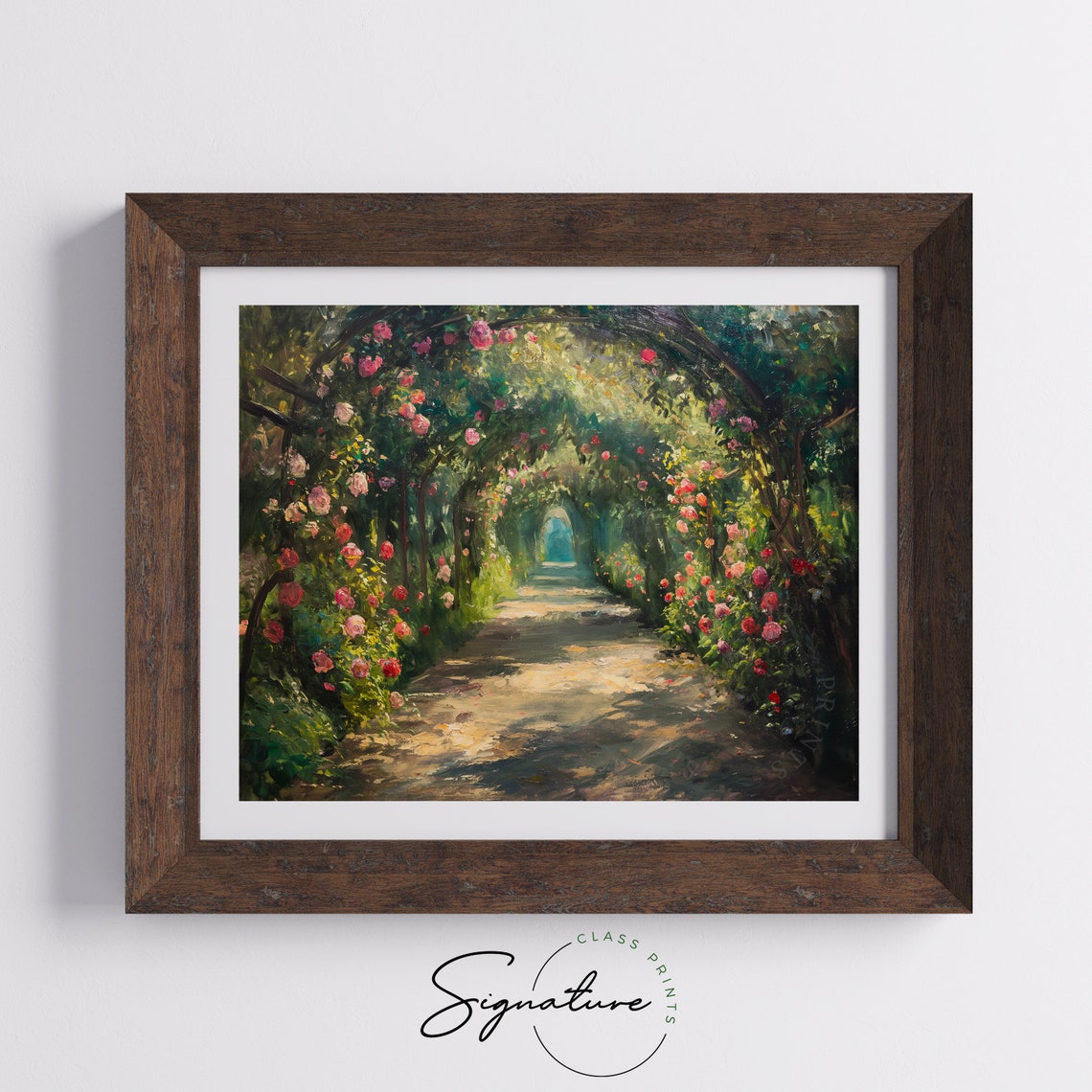 Rose Arches Over Garden Path Impressionist Floral Scene Poster - Image 5