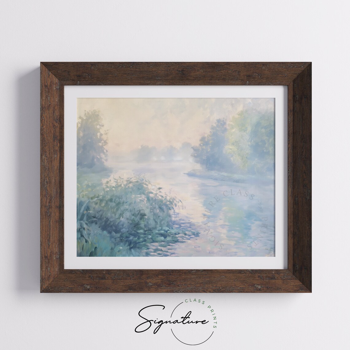 Seine Near Giverny Soft Misty Pastel Morning River Scene Poster - Image 5