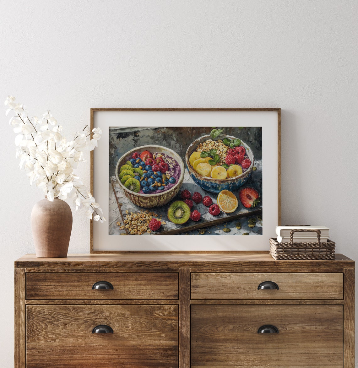 Colorful Acai Berry Bowls Fresh Fruit Breakfast Table Poster - Image 3