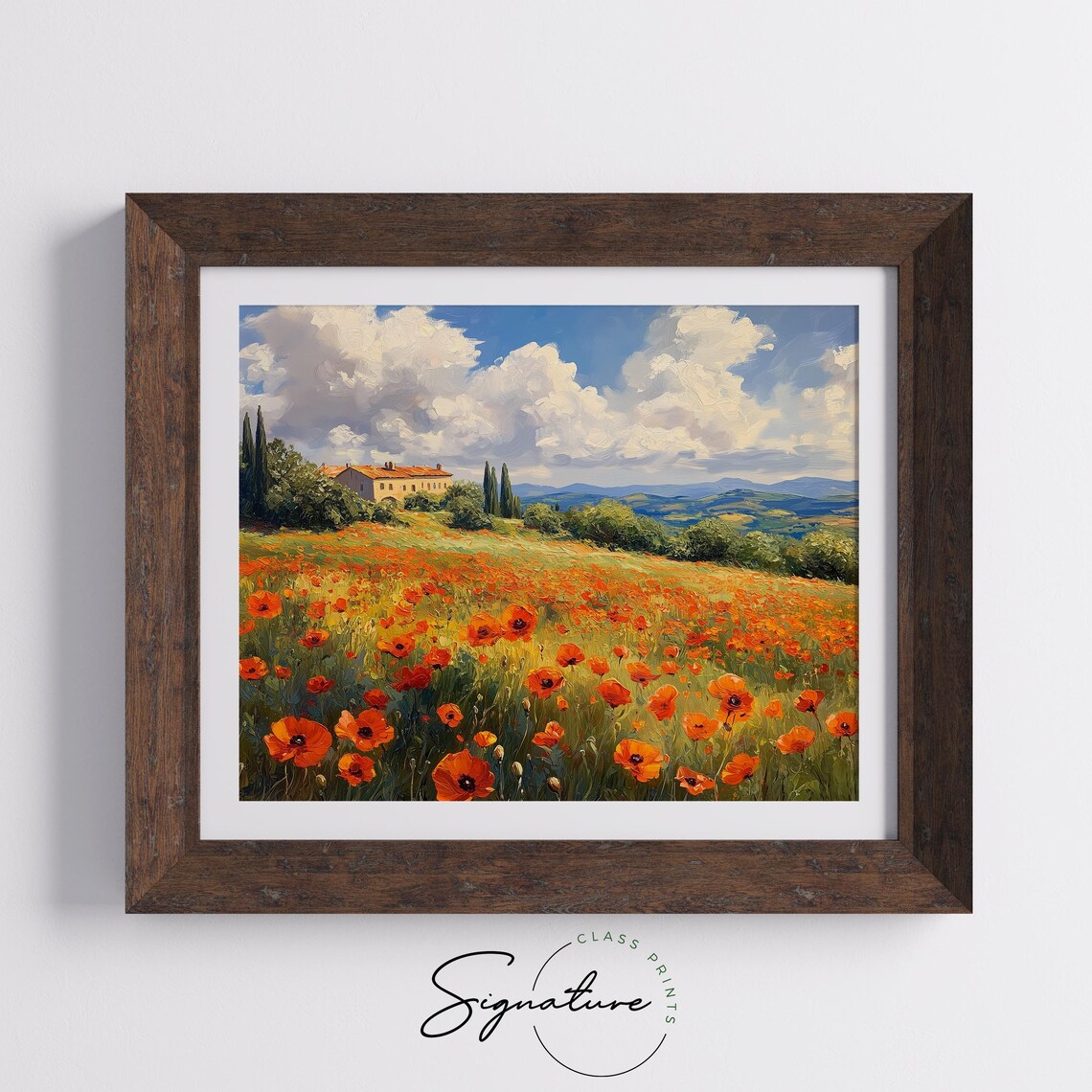 Vibrant Poppies In Provence Farmhouse Field Summer Landscape Art Poster - Image 5