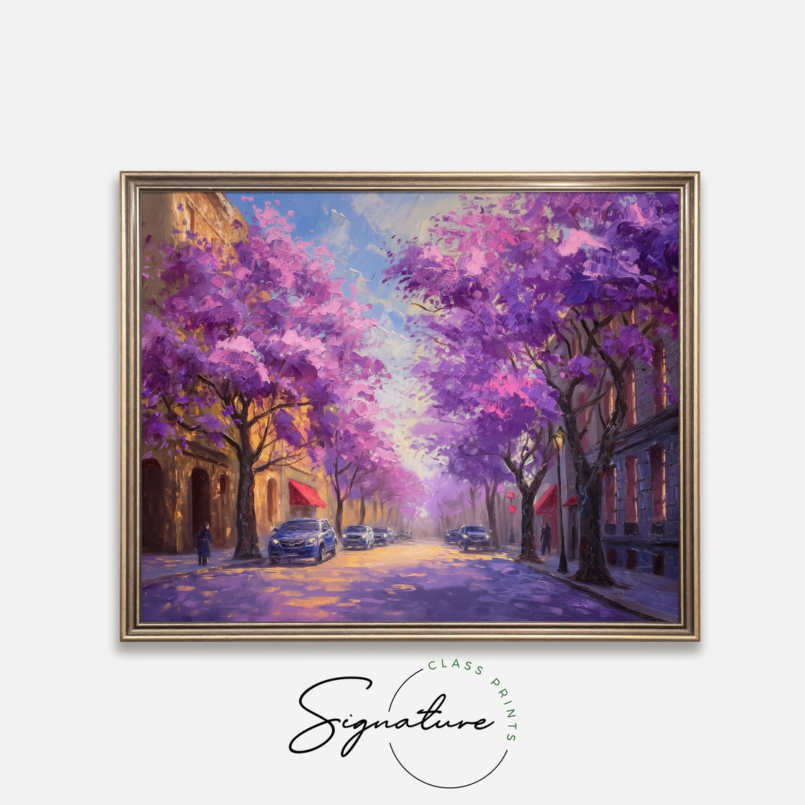 Blooming Jacaranda Trees On European Street Spring City Poster - Image 4