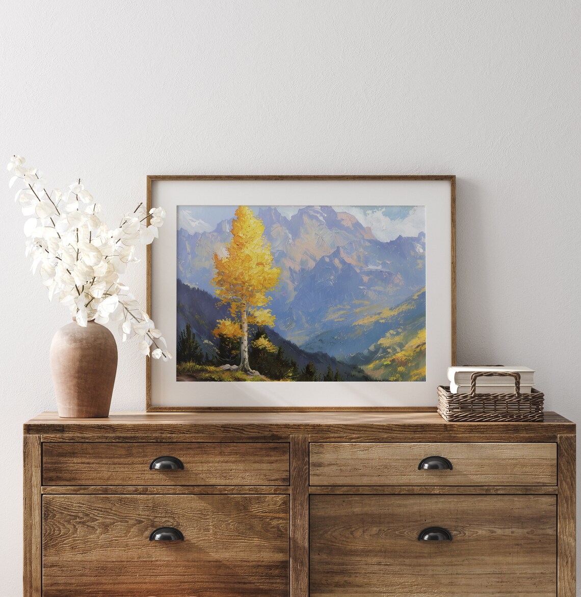 Golden Aspen Rocky Mountains Autumn Peak Light Impressionist Poster - Image 3
