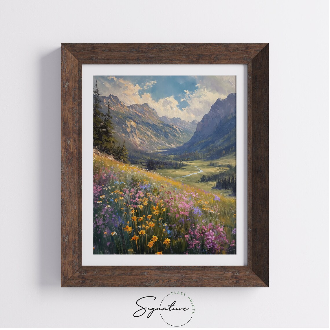 Alpine Valley In Spring Art Print, Mountain Landscape - Image 4