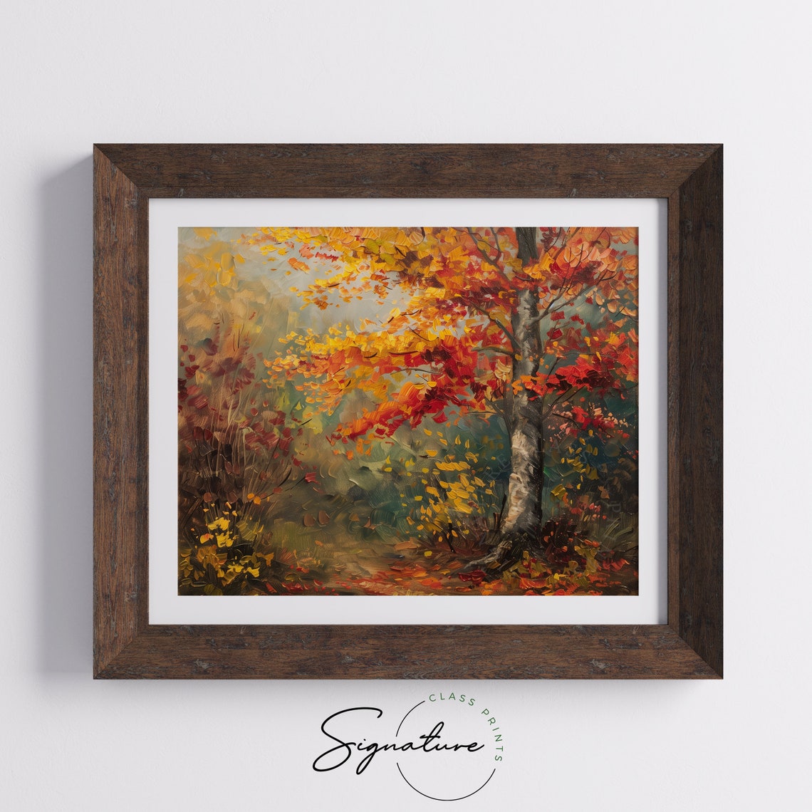 Autumn Beech Tree Vibrant Fall Foliage Rustic Impressionist Art Poster - Image 5
