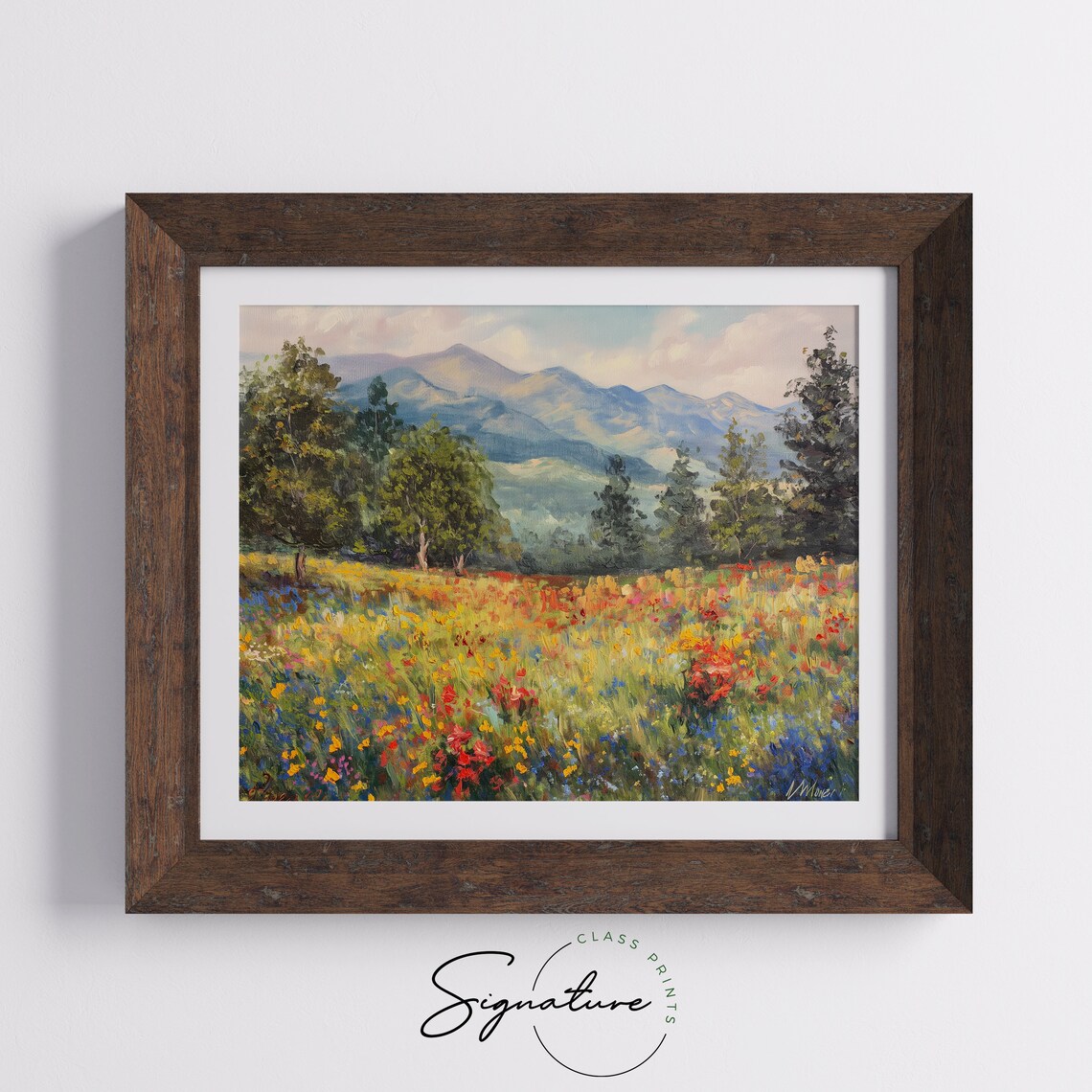 Mountain Meadow In Full Bloom Impressionist Flower Landscape Poster - Image 5