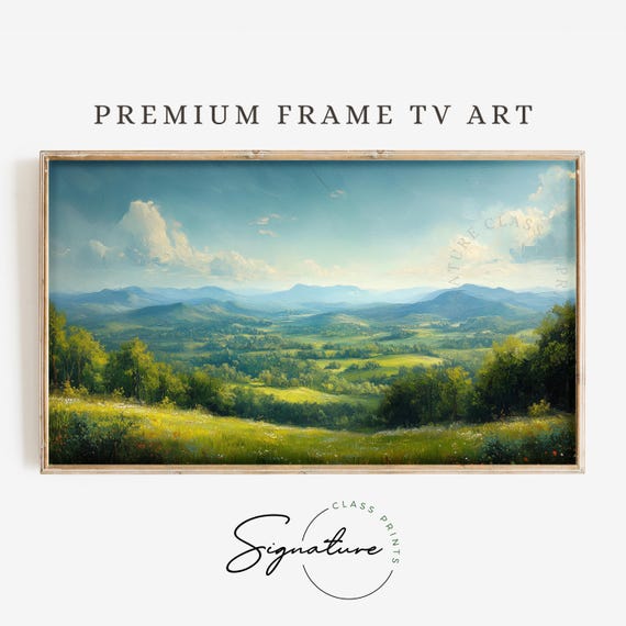 Verdant Forest Valley Tv Art Lush Landscape Frame Tv Art Rustic Nature Scene Scenic Wall Decor 3507