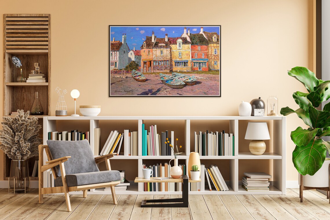 French Coastal Normandy Landscape, Oil Painting