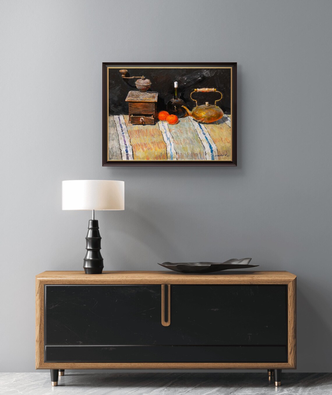 Vintage Still Life With Coffee Grinder And Tangerines - Image 2