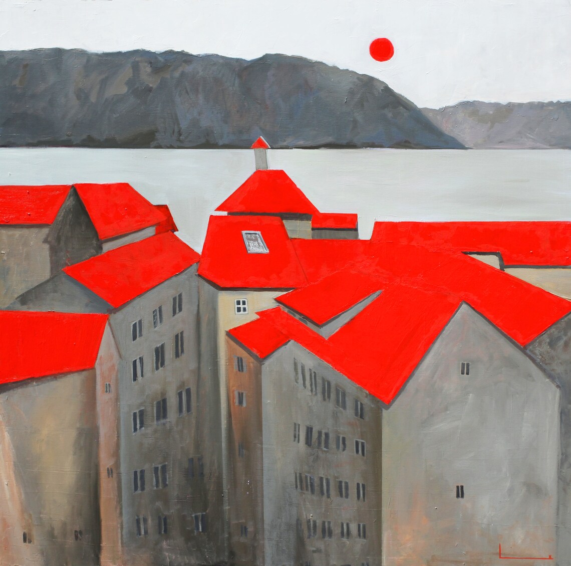 Abstract Landscape Painting, Acrylic Artwork - Image 3