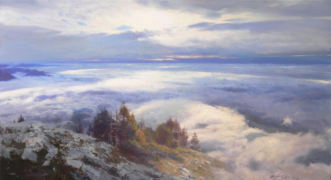 Above the Clouds, Mountain Summit at Sunrise