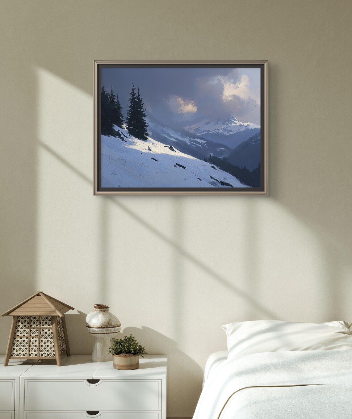 Winter Serenity In The Mountains, Snow-Covered Slopes