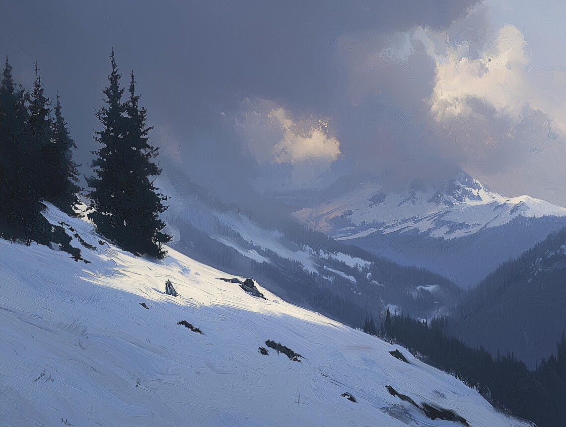 Winter Serenity In The Mountains, Snow-Covered Slopes - Image 3