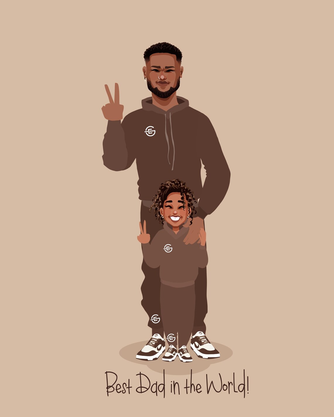 Best Dad in the World Custom Father and Child Portrait Poster - Image 6