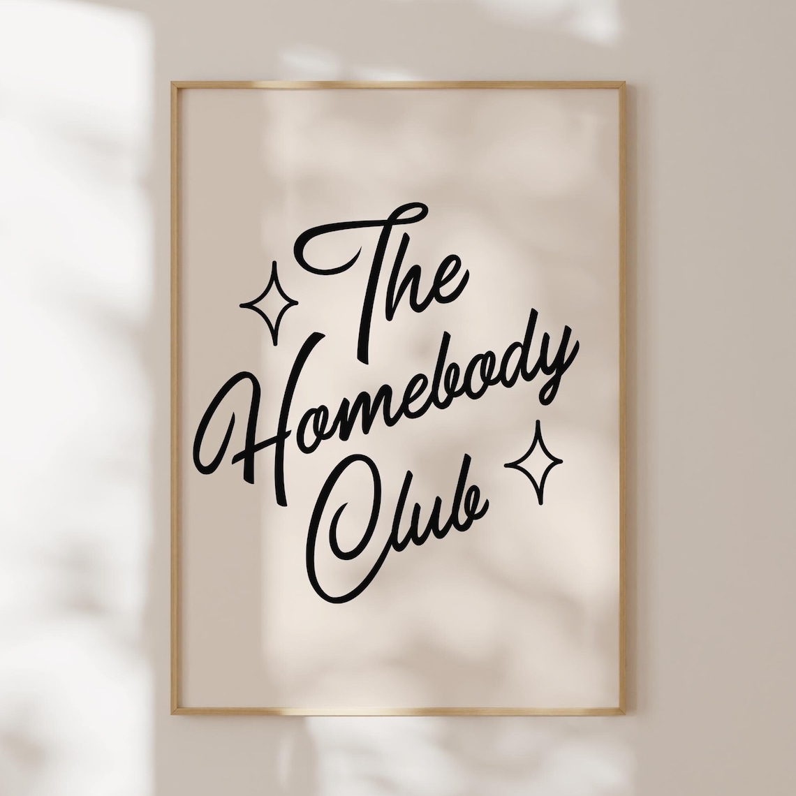 The Homebody Club Script Cozy Cream Trendy Minimalist Quote Poster