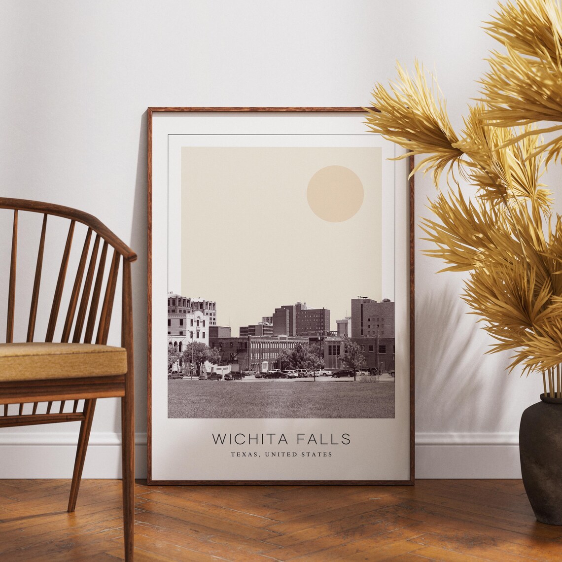 Wichita Falls Texas Downtown Park View Minimalist Travel Poster - Image 2