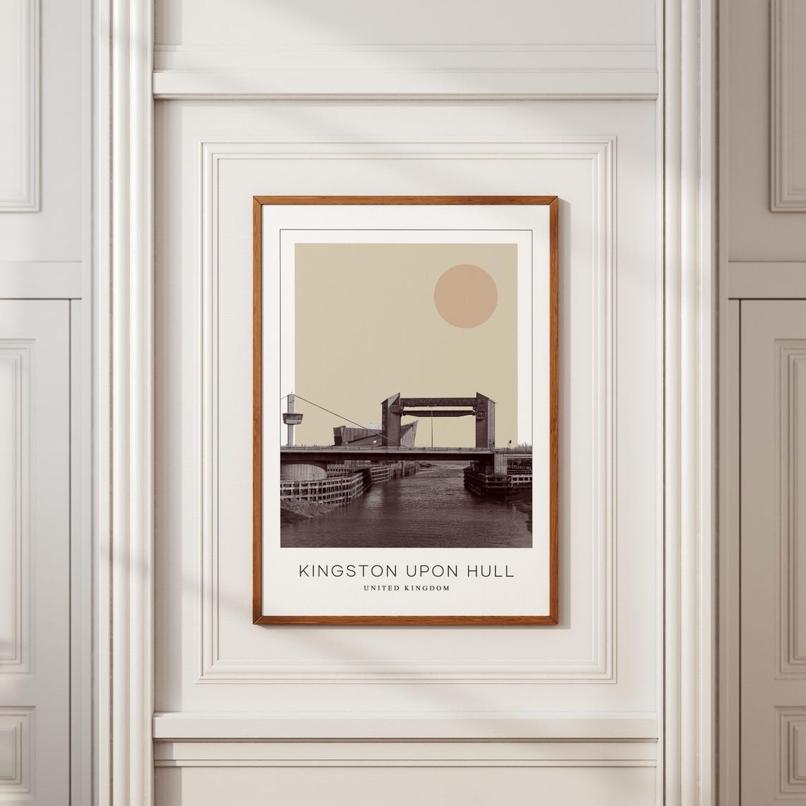 Kingston Upon Hull Tidal Barrier Over River Minimalist Travel Poster - Image 2