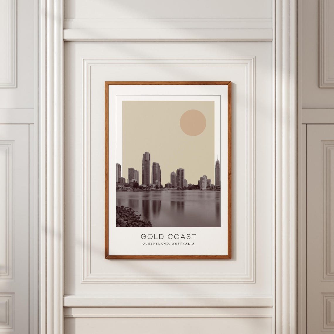 Gold Coast Surfers Paradise Skyline Over Water Travel Poster - Image 2