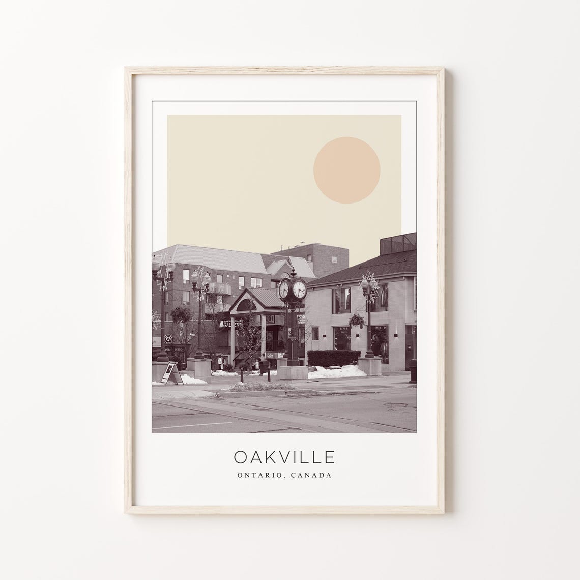 Oakville Ontario Historic Clock Tower Downtown Street Scene Poster