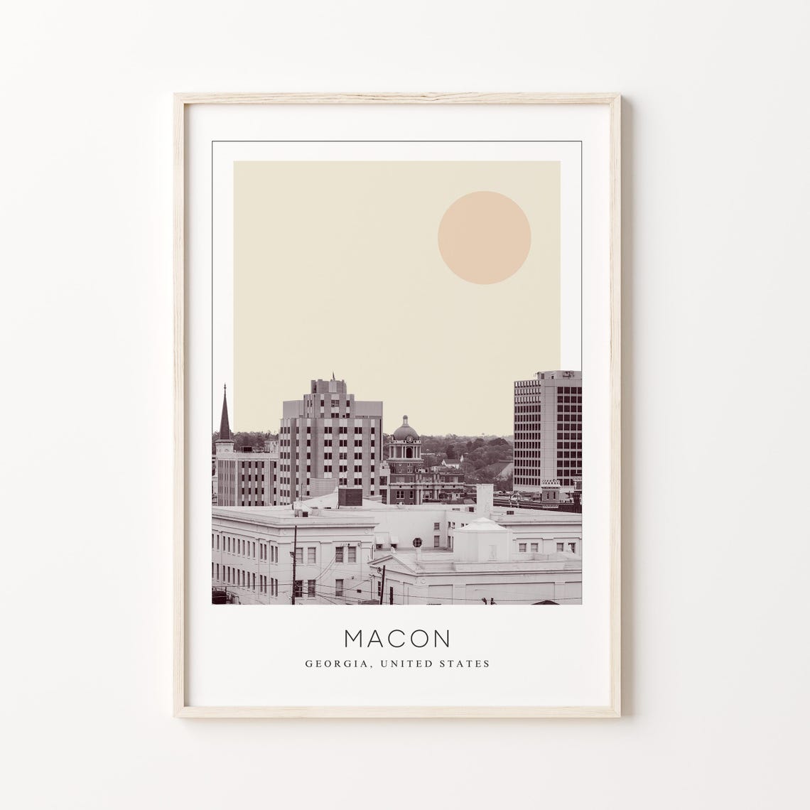 Macon Georgia Downtown Skyline With Domed Historic Building Poster