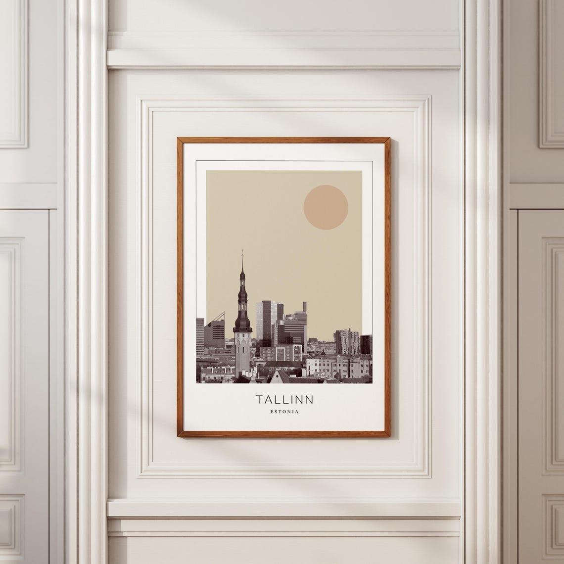 Tallinn Estonia Historic Old Town Skyline Minimalist Travel Poster - Image 2