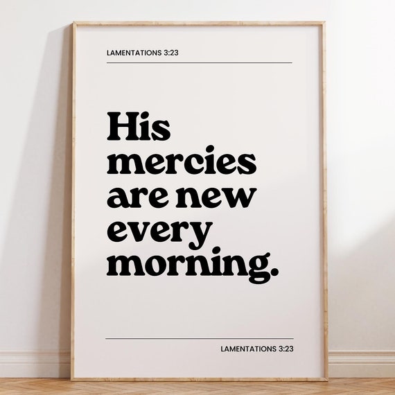 Lamentations 323 Christian Wall Art Bible Verse Decor Dorm Room Poster Wall Art Trendy Apartment Decor Housewarming Gift