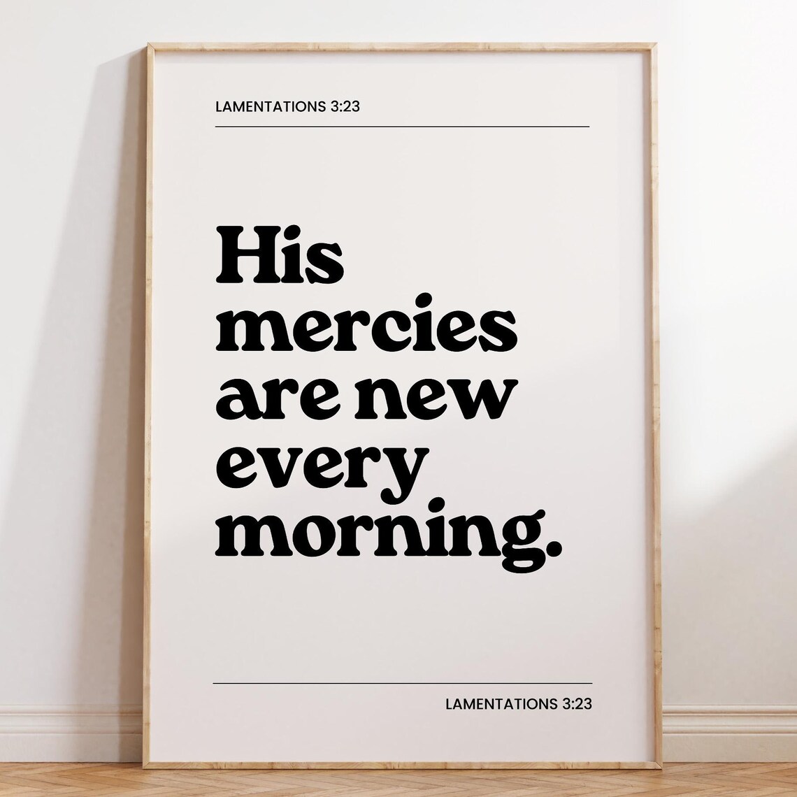 His Mercies Are New Every Morning Lamentations 323 Minimalist Faith Poster