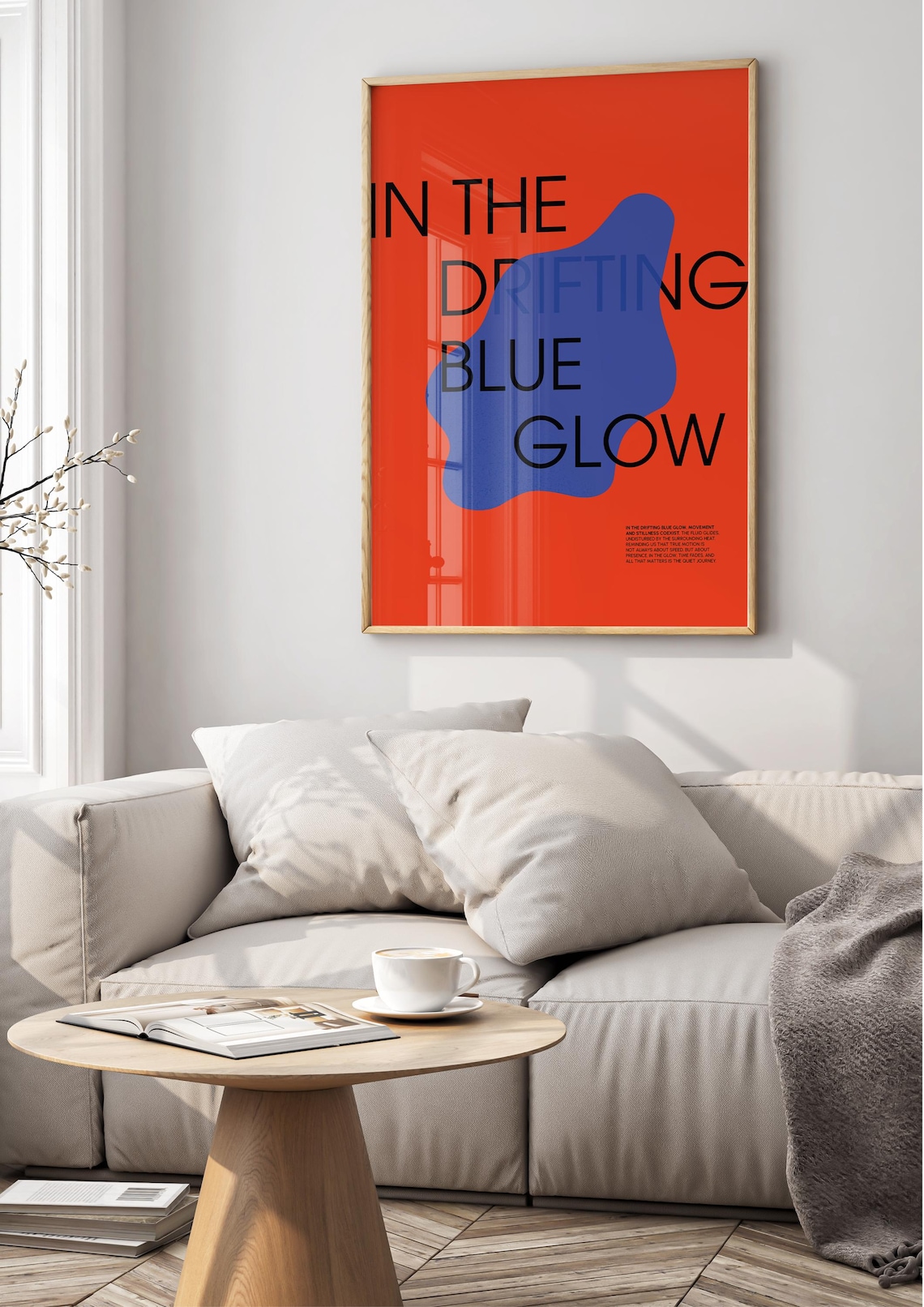 Blue Glow Minimalist Abstract Fluid Poster - Image 3