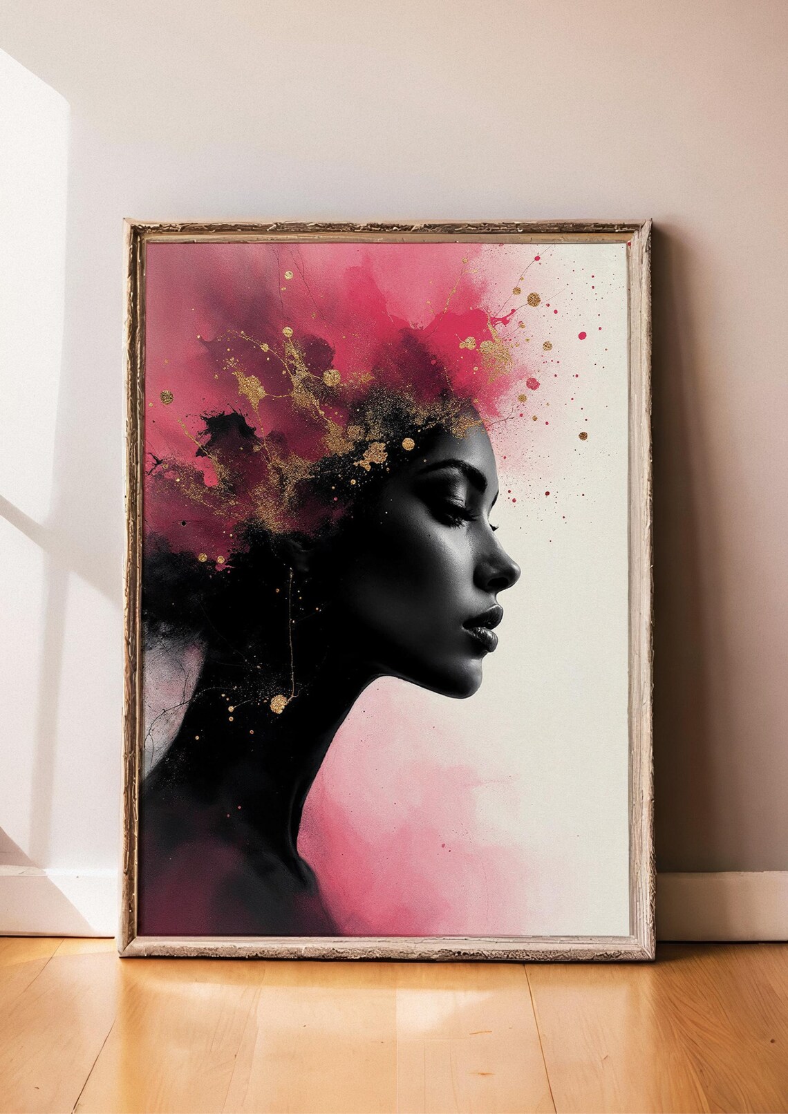 Elegant Minimalist Portrait, Female Silhouette Art Print