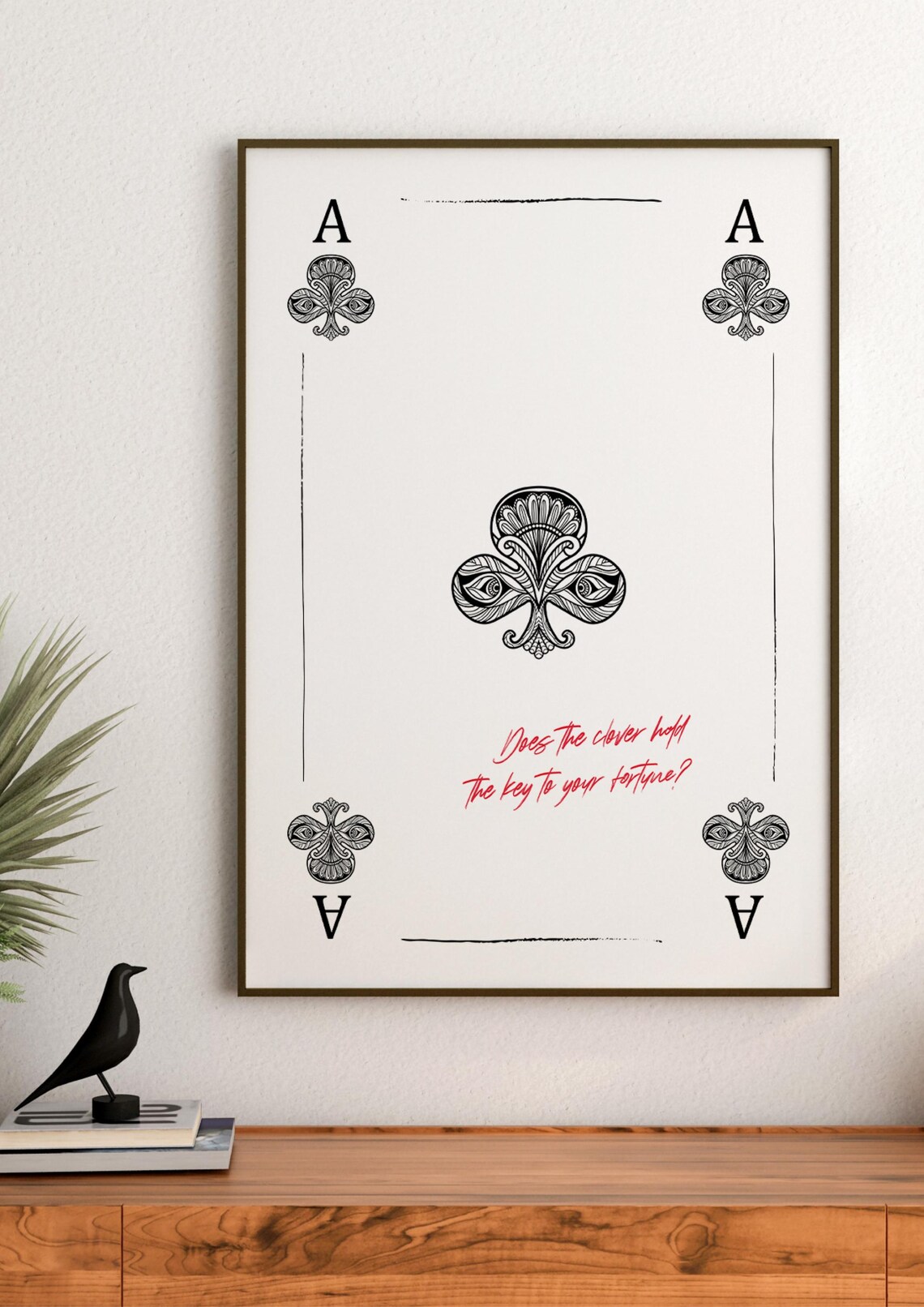 Clover Card, Minimalist Typography Fortune - Image 3