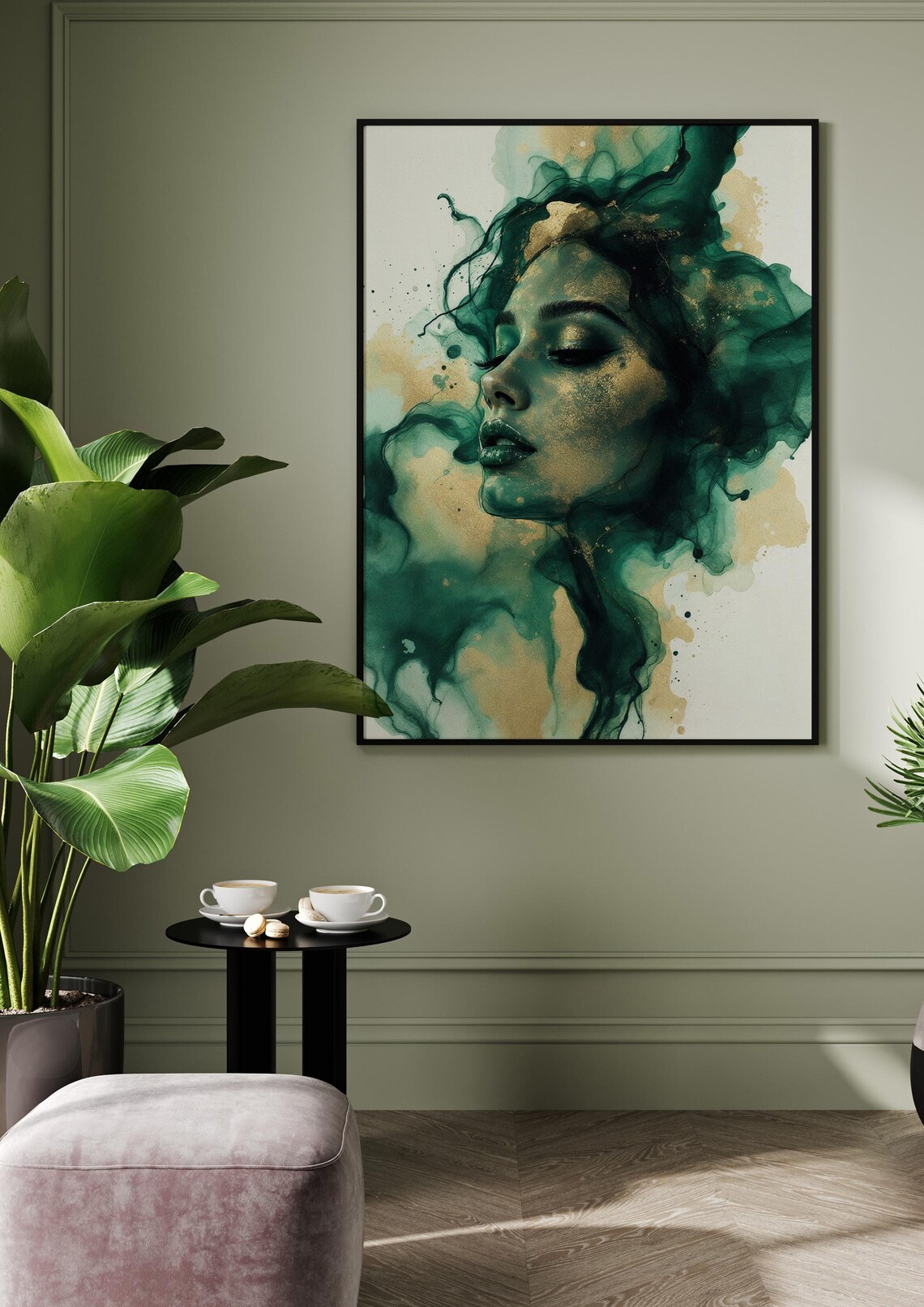 Abstract Portrait, Minimalist Face Revealed By Ink - Image 2