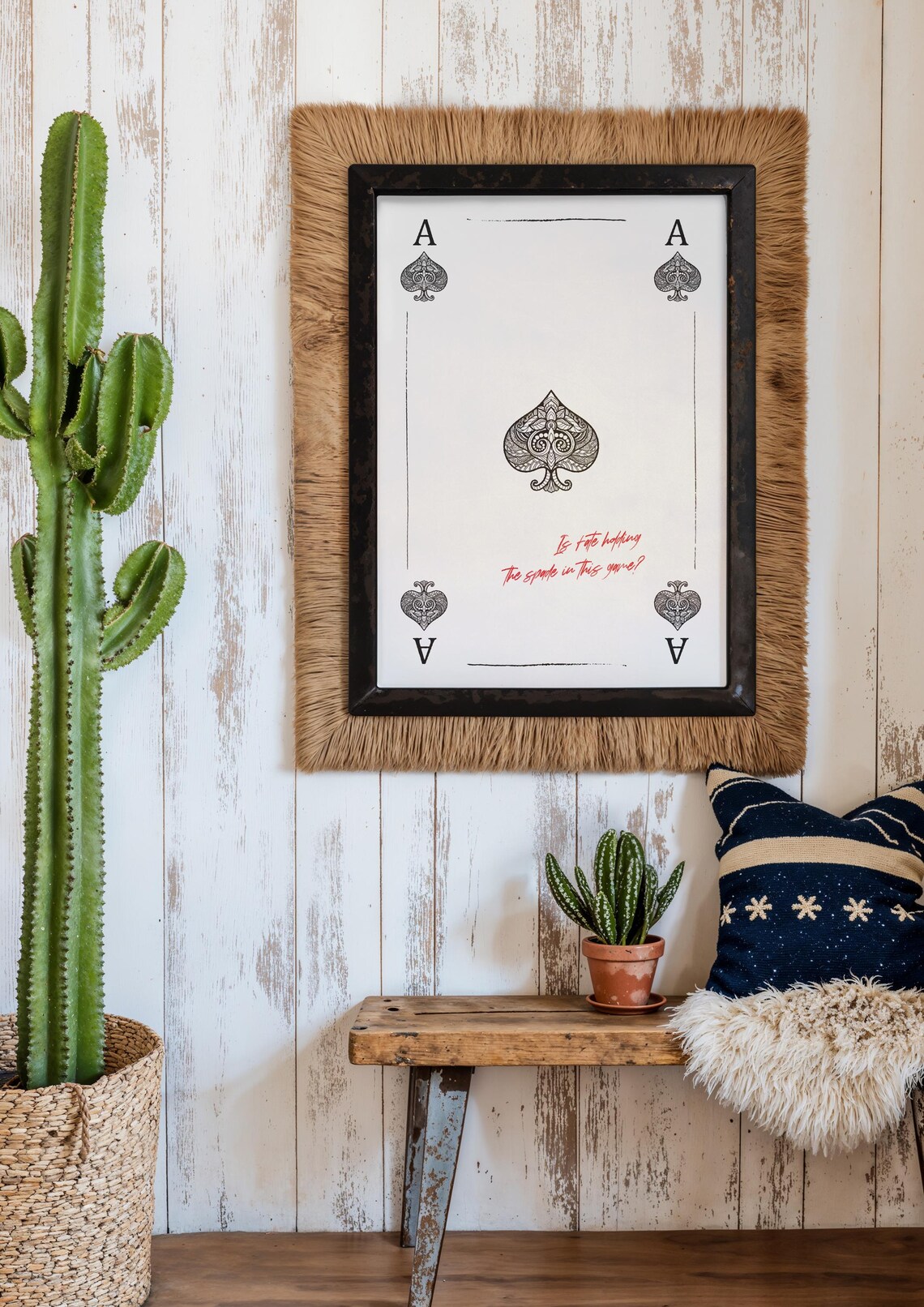 Spade Card Is Fate, Minimalist Typography Art Print - Image 2