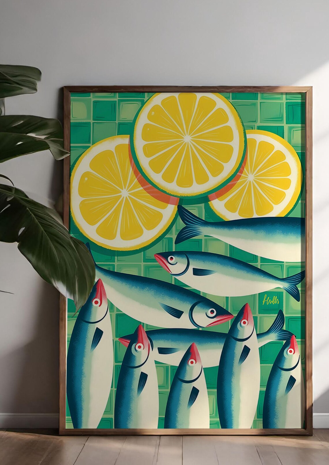 Sardines Minimalist Poster, Retro Design - Image 3