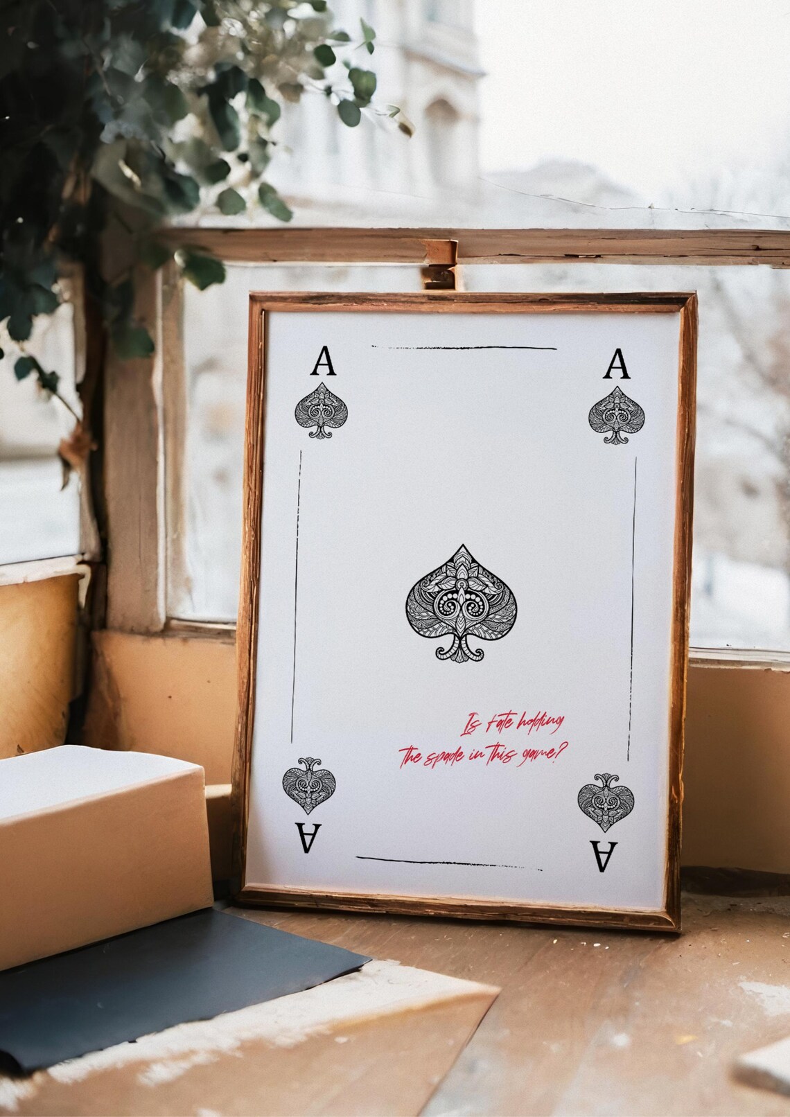 Spade Card Is Fate, Minimalist Typography Art Print - Image 3