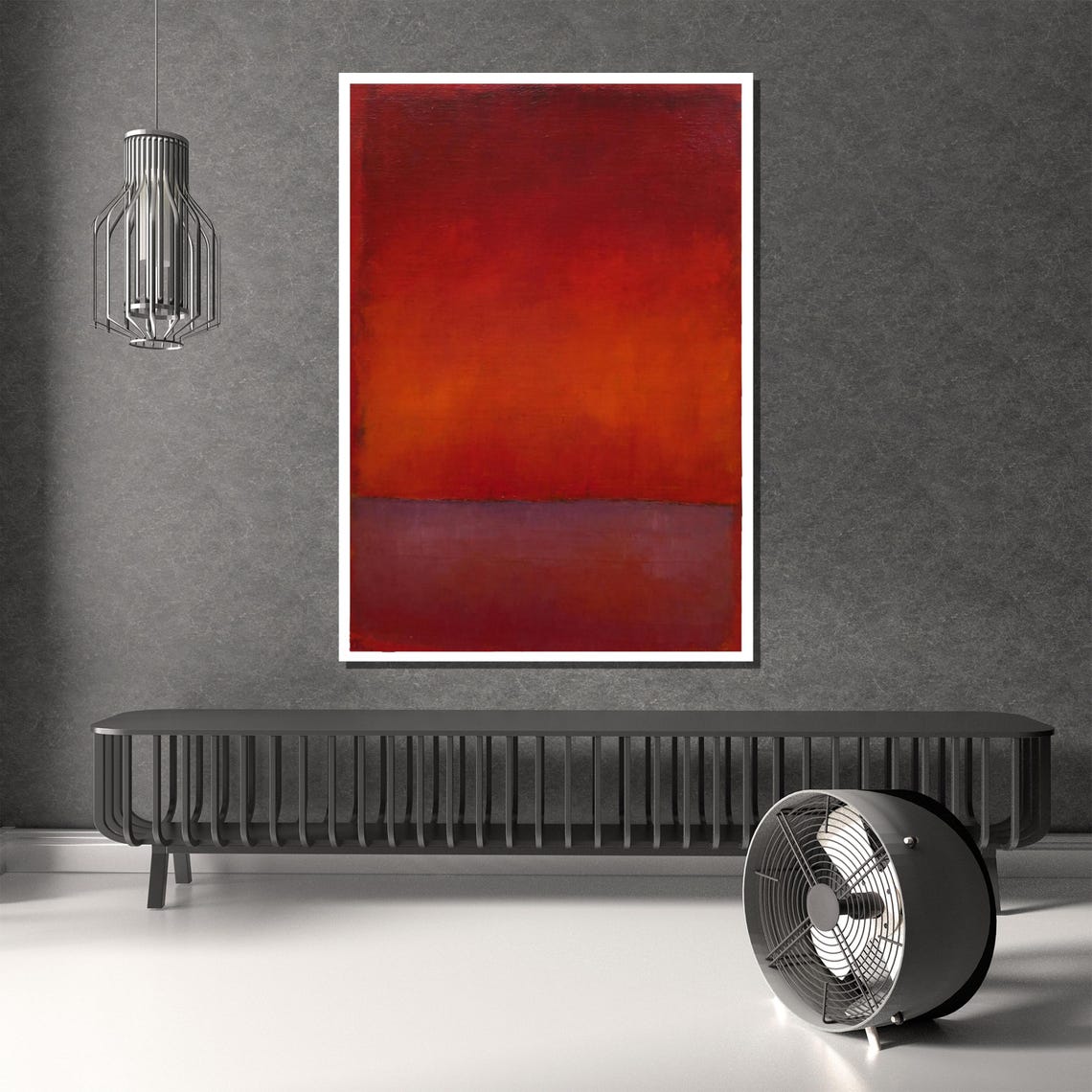 Deep Red and Violet Gradient Abstract Color Field Wash Poster - Image 4