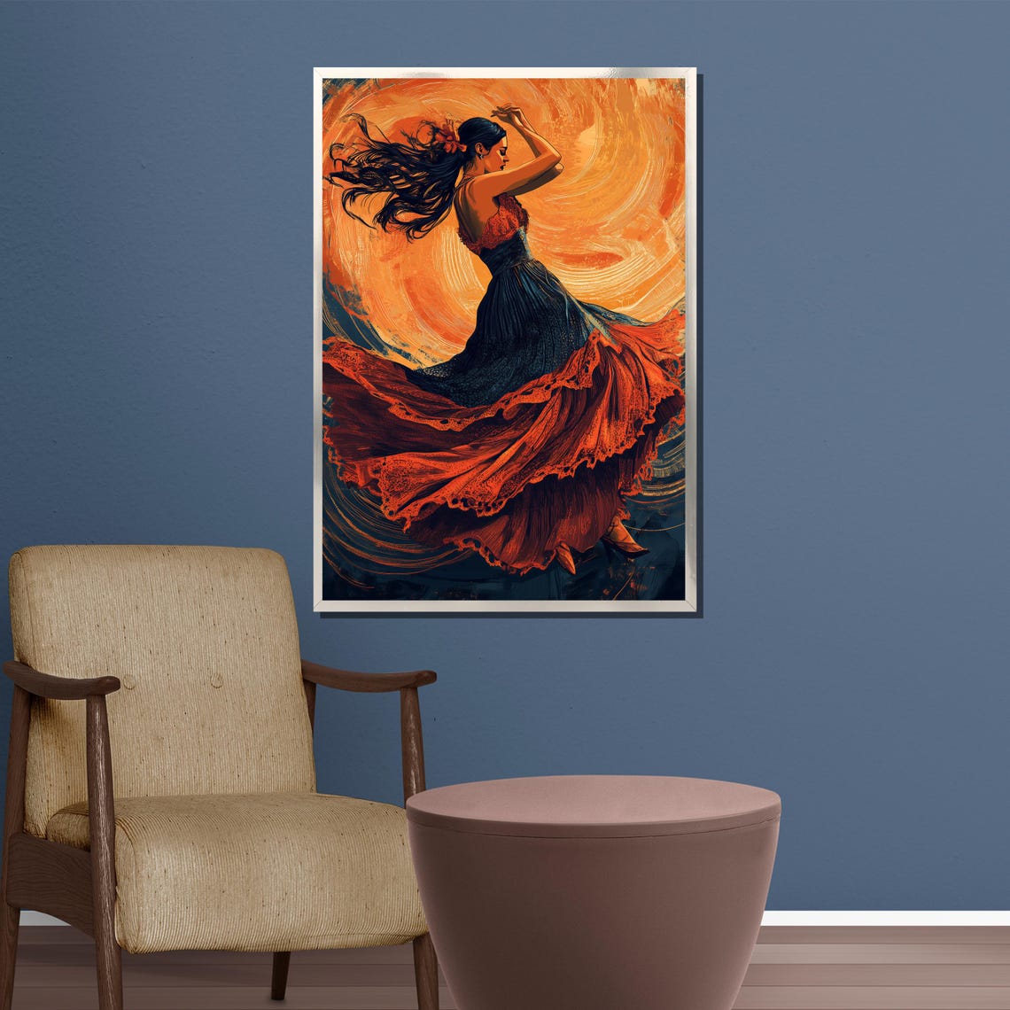 Flamenco Dancer Painting Vibrant Wall Art Gift For Dance Lovers And Modern Home Decor - Image 3