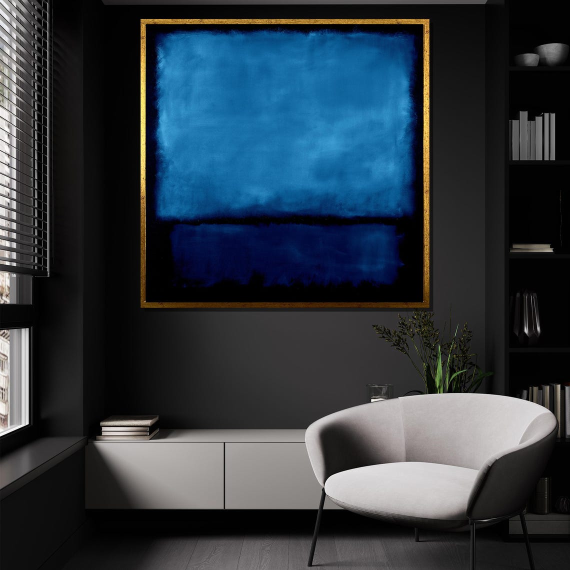 Mark Rothko Deep Blue Monochrome Abstract Color Field Poster